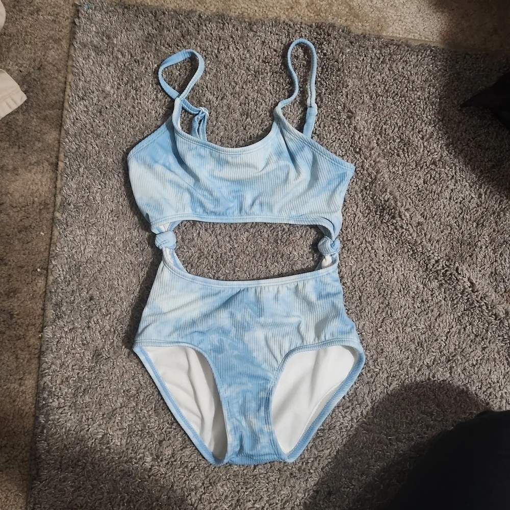 Art Class Light Blue Tie-Dye Swimsuit